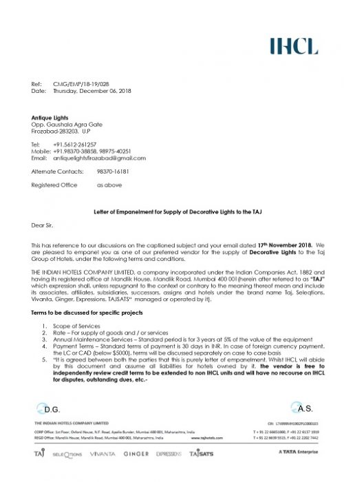 TAJ AUTHORISED VENDOR